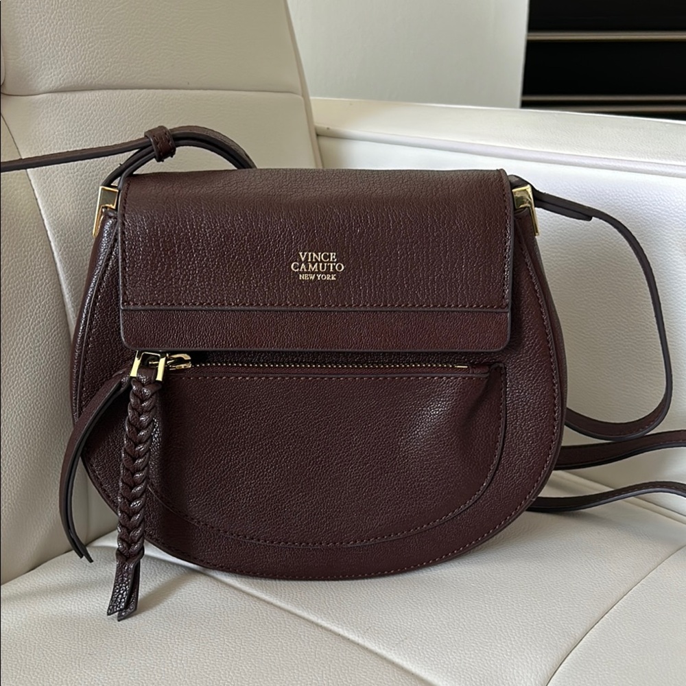 Vince Camuto Brown Leather Crossbody Bag